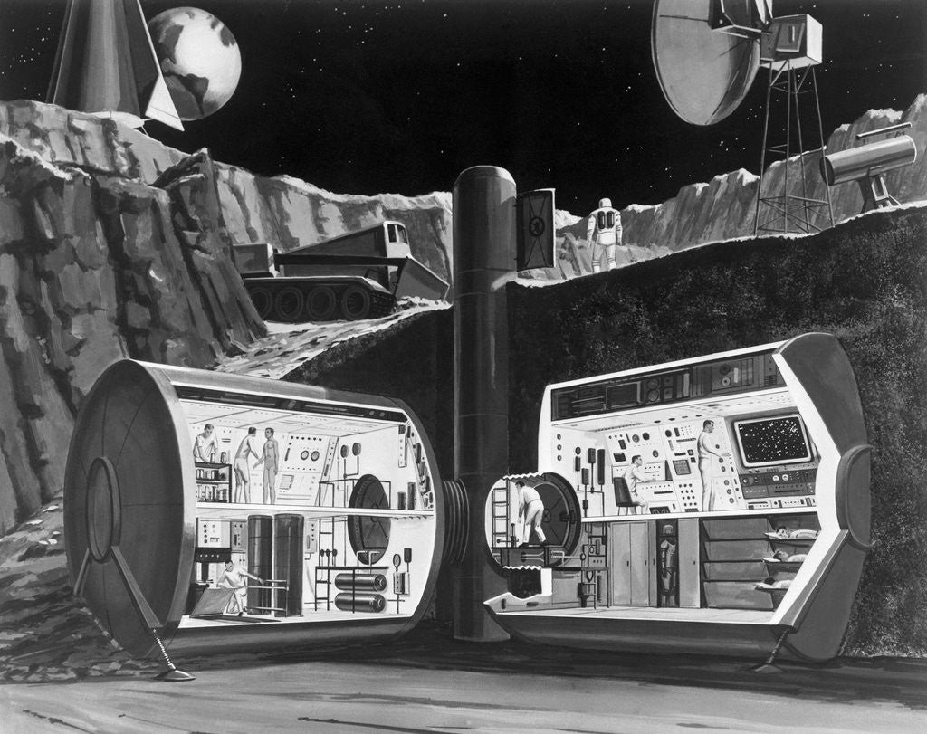 Detail of Underground Research Station on the Moon by Anonymous