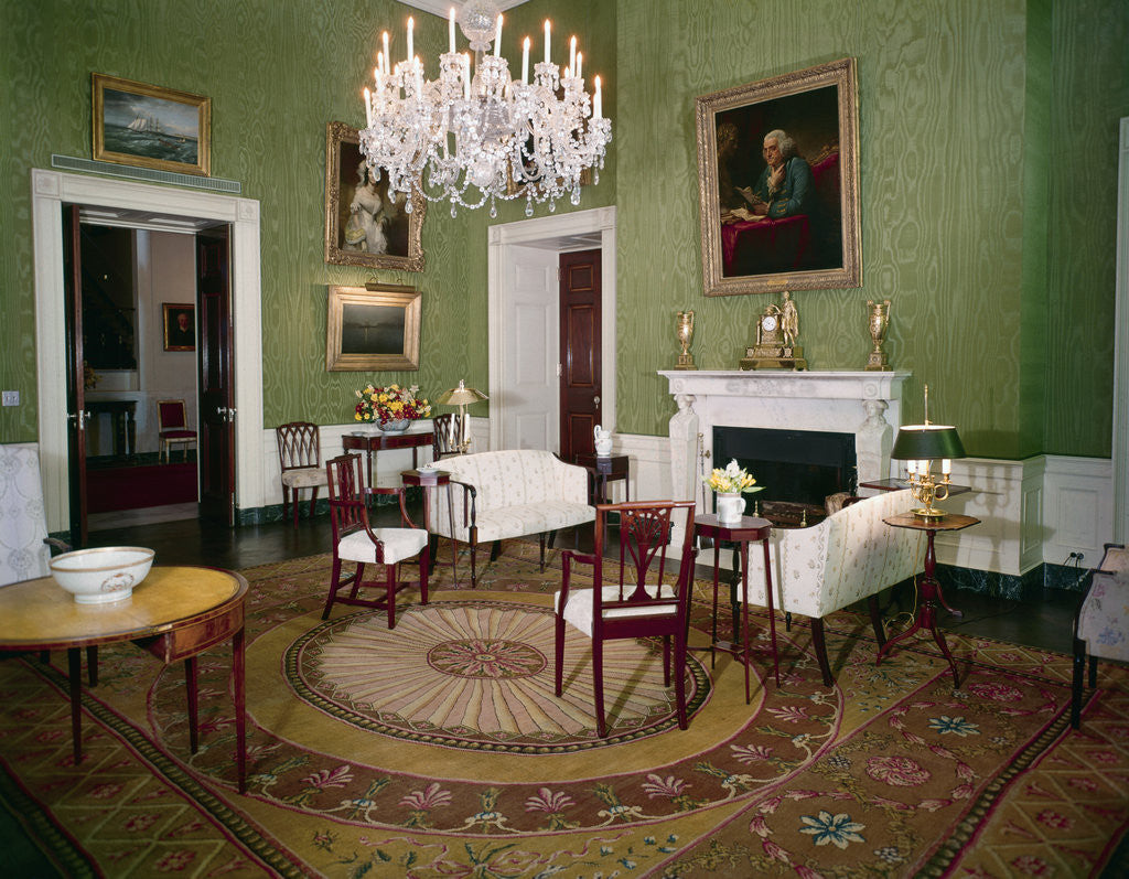 Detail of Green Room of the White House by Corbis