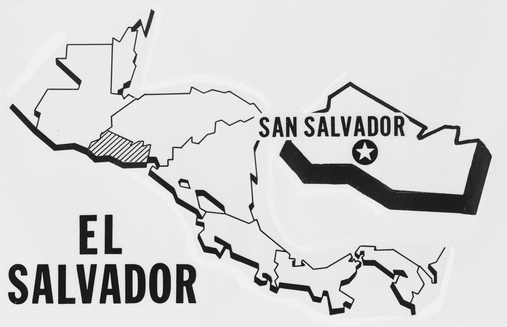 Detail of Location Map of El Salvador by Corbis