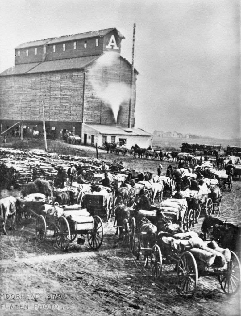 Detail of Farmers at Steam Operated Grain Elevator by Anonymous