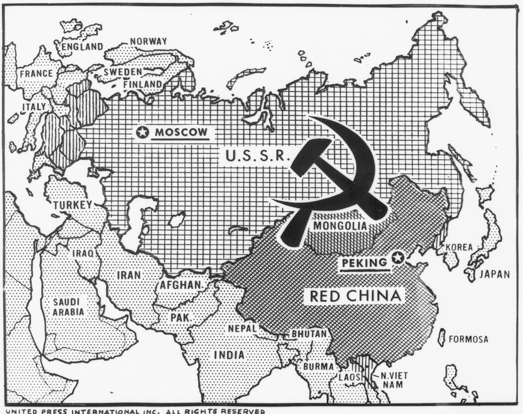 Detail of Great Decisions Map of Communist Countries by Anonymous