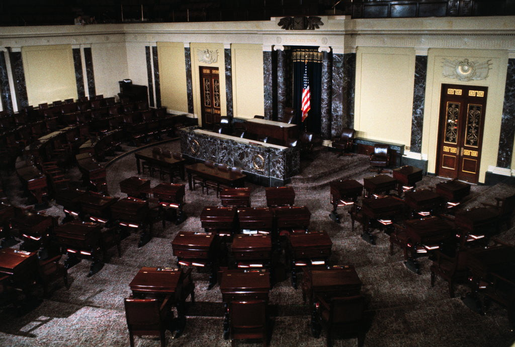 Detail of Empty Senate Chamber by Corbis
