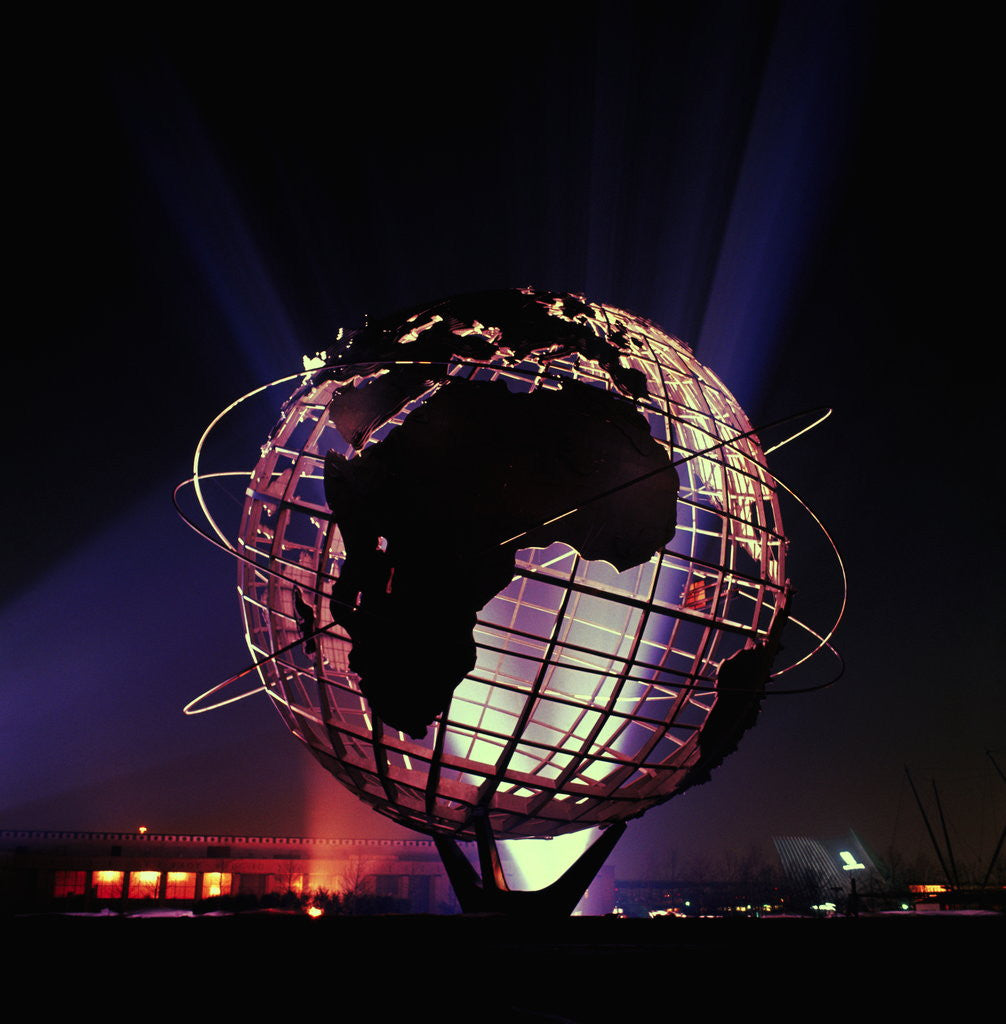 Detail of Illuminated United States Steel's Unisphere at the World's Fair by Anonymous