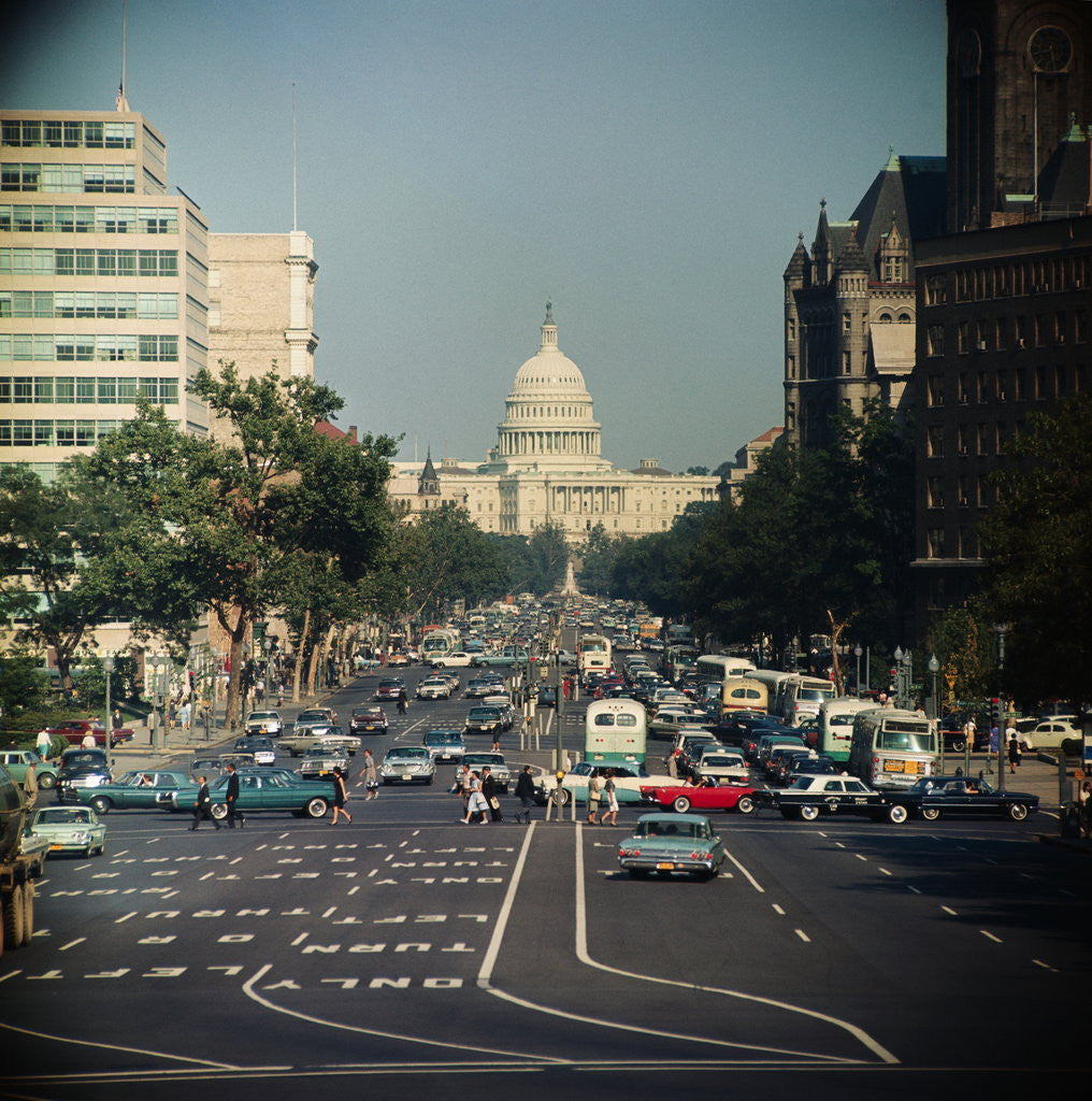 Detail of View of Capitol Building on Pennsylvania Avenue by Anonymous