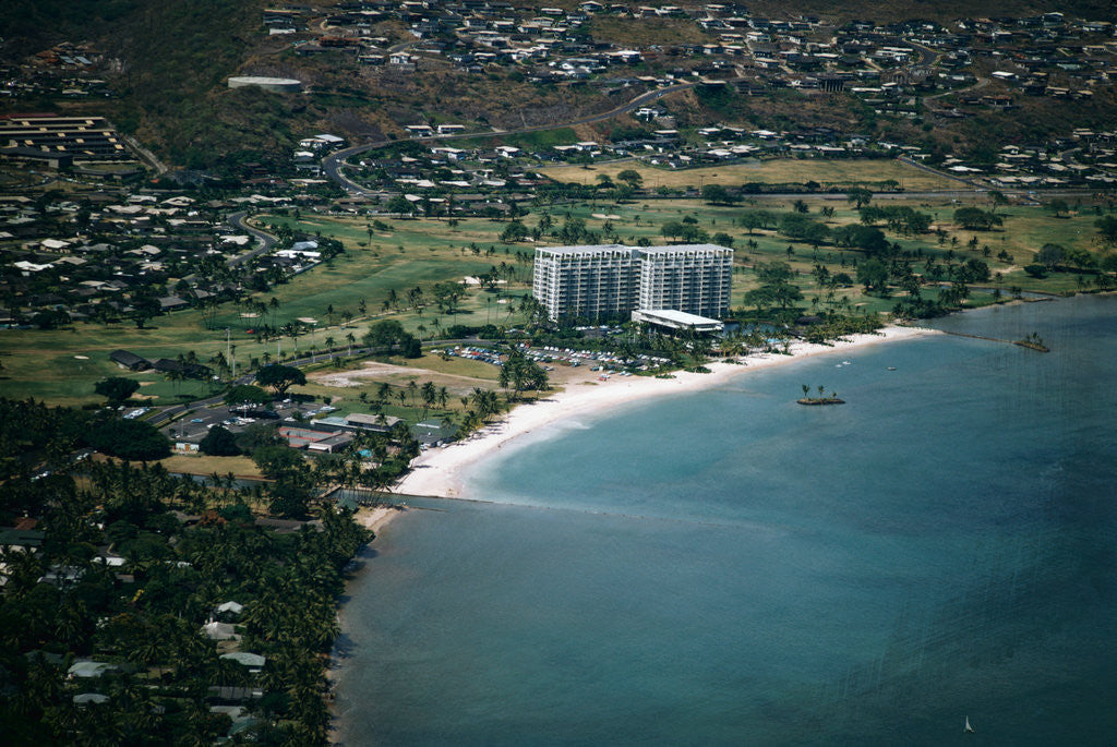 Detail of Aerial View of Waikiki Beach by Corbis
