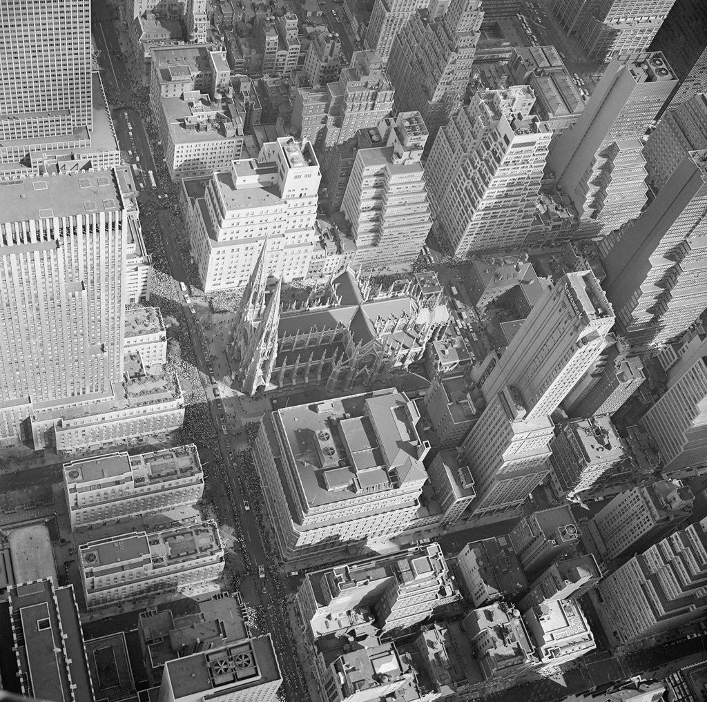Detail of Aerial View of Saint Patrick's Cathedral by Anonymous