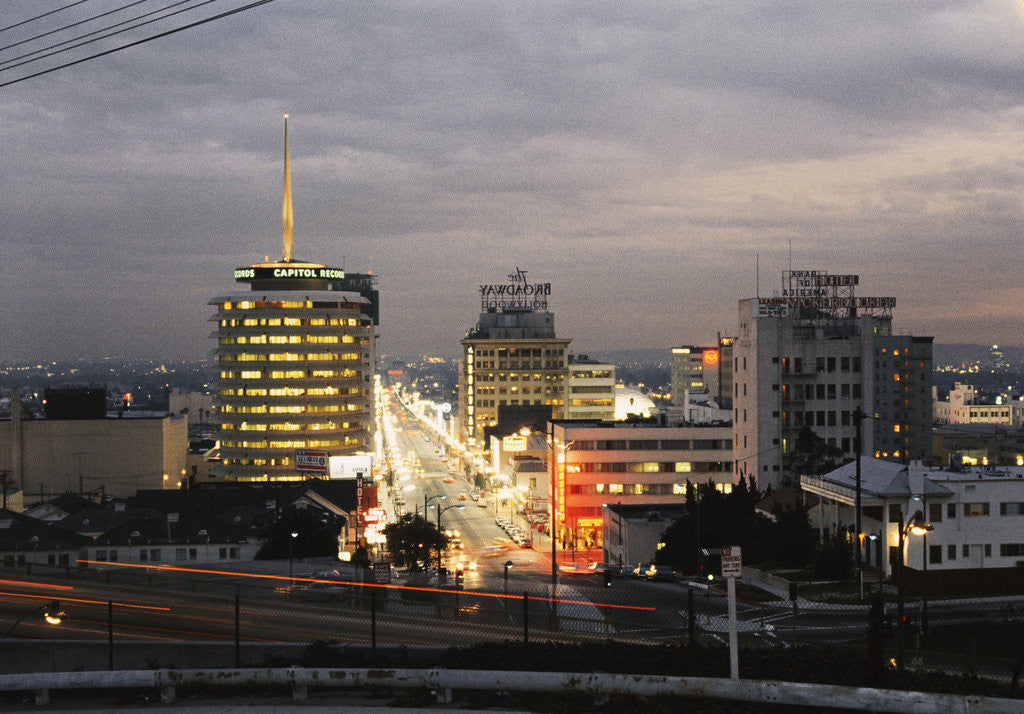 Detail of View of Hollywood at Dusk by Anonymous