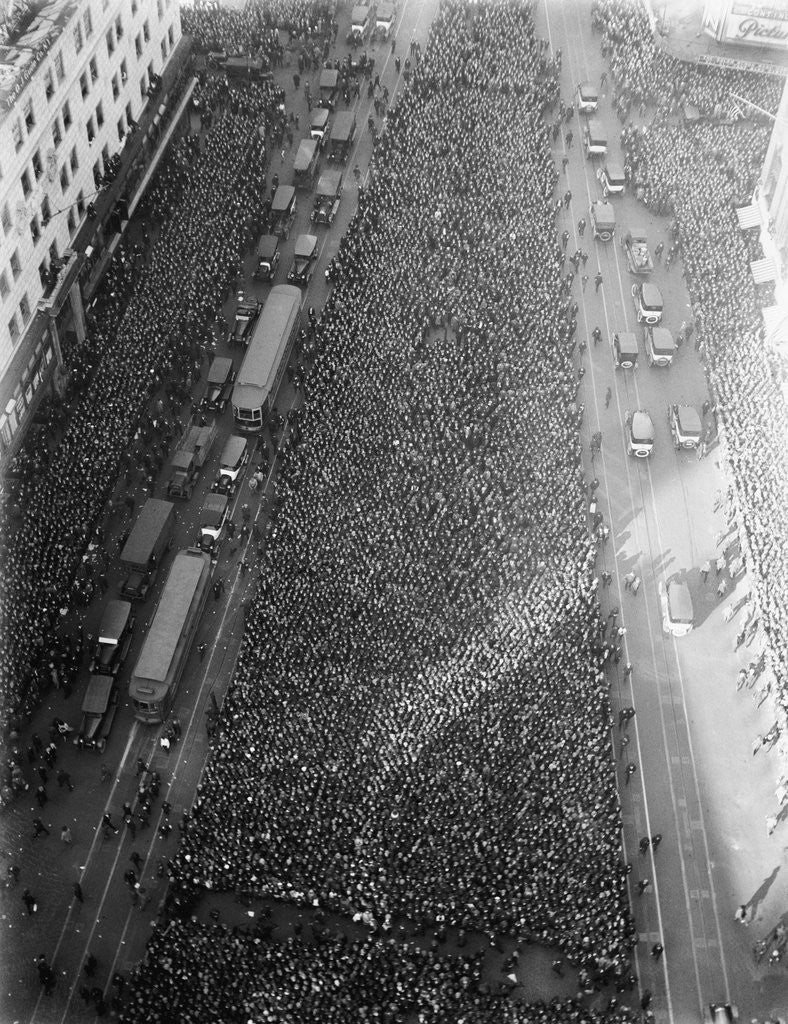 Detail of Crowd at Time Square for 1921 World Series by Anonymous