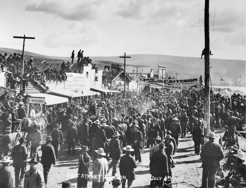 Detail of Large Crowd in Dawson City by Anonymous