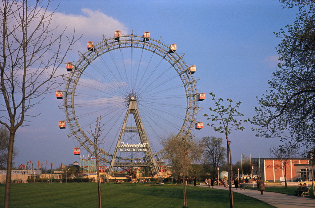 Detail of Giant Ferris Wheel in Prater Amusement Park by Anonymous