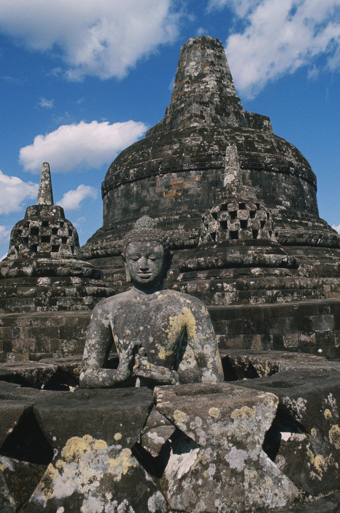 Detail of Buddhist Statues on Stupas by Anonymous