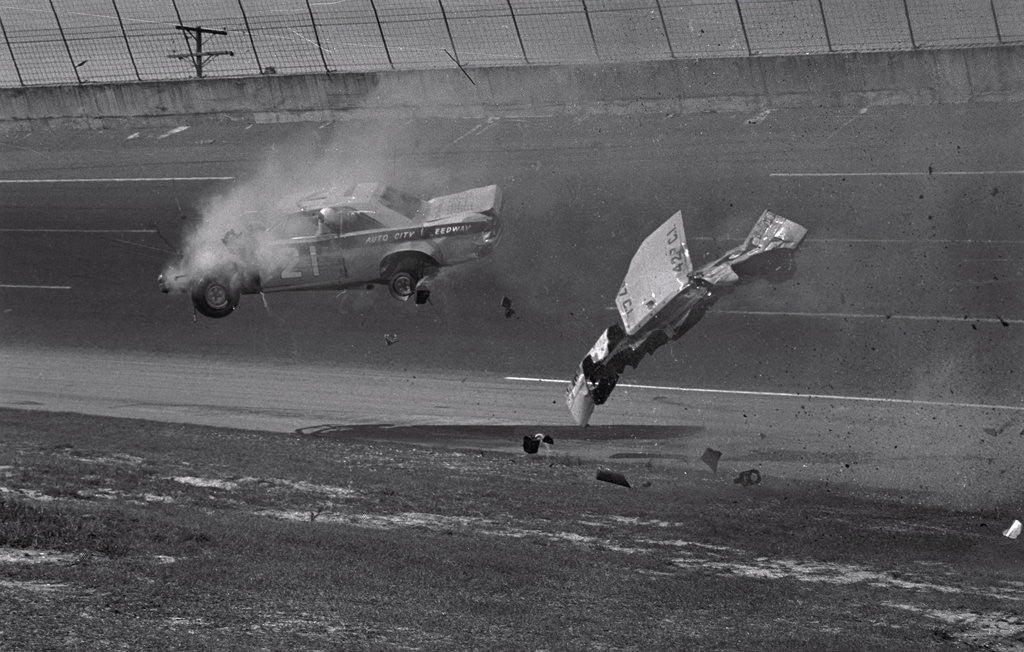 Detail of Race Car Crashing on Track by Anonymous