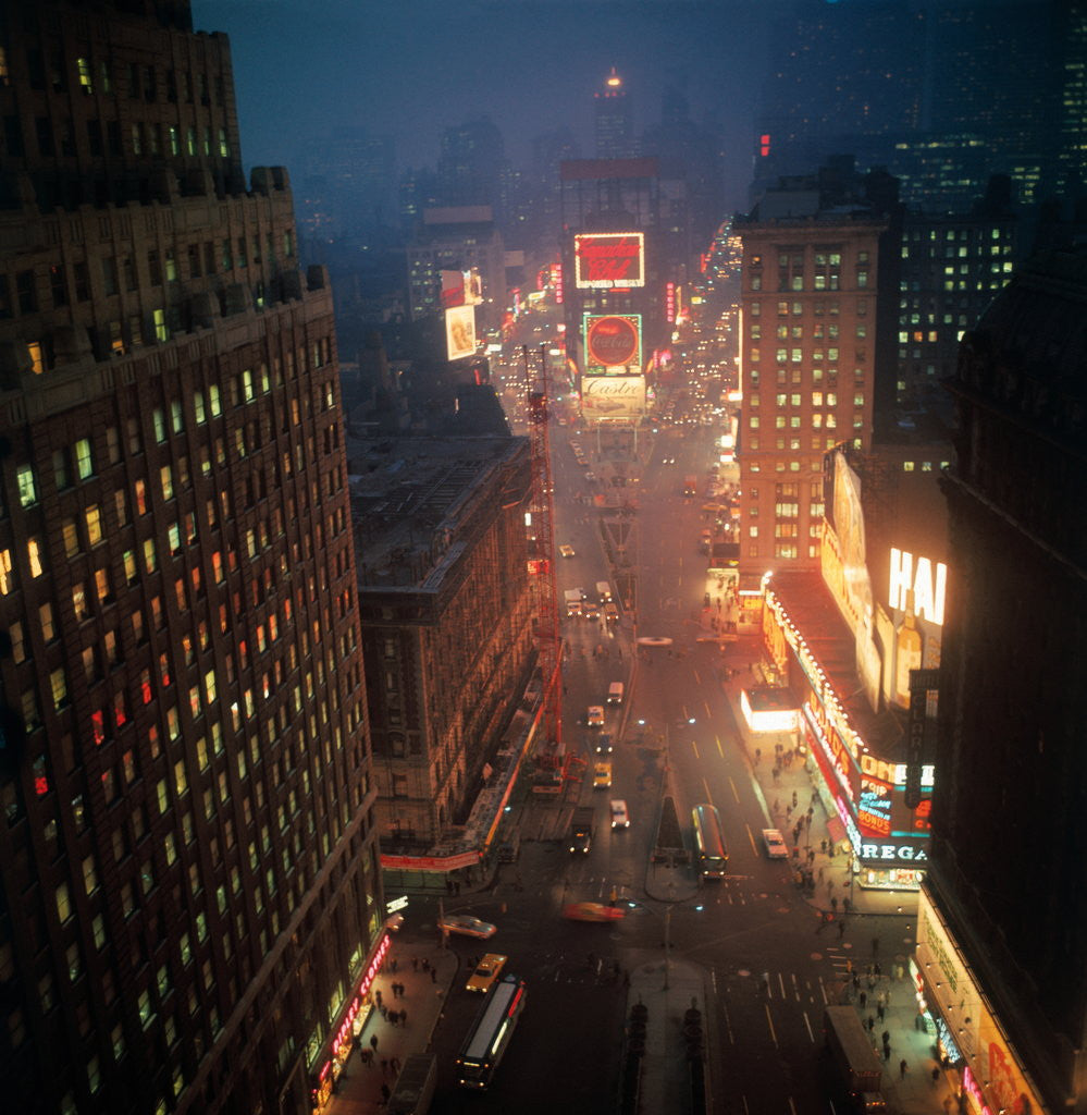 Detail of Times Square at Night by Anonymous
