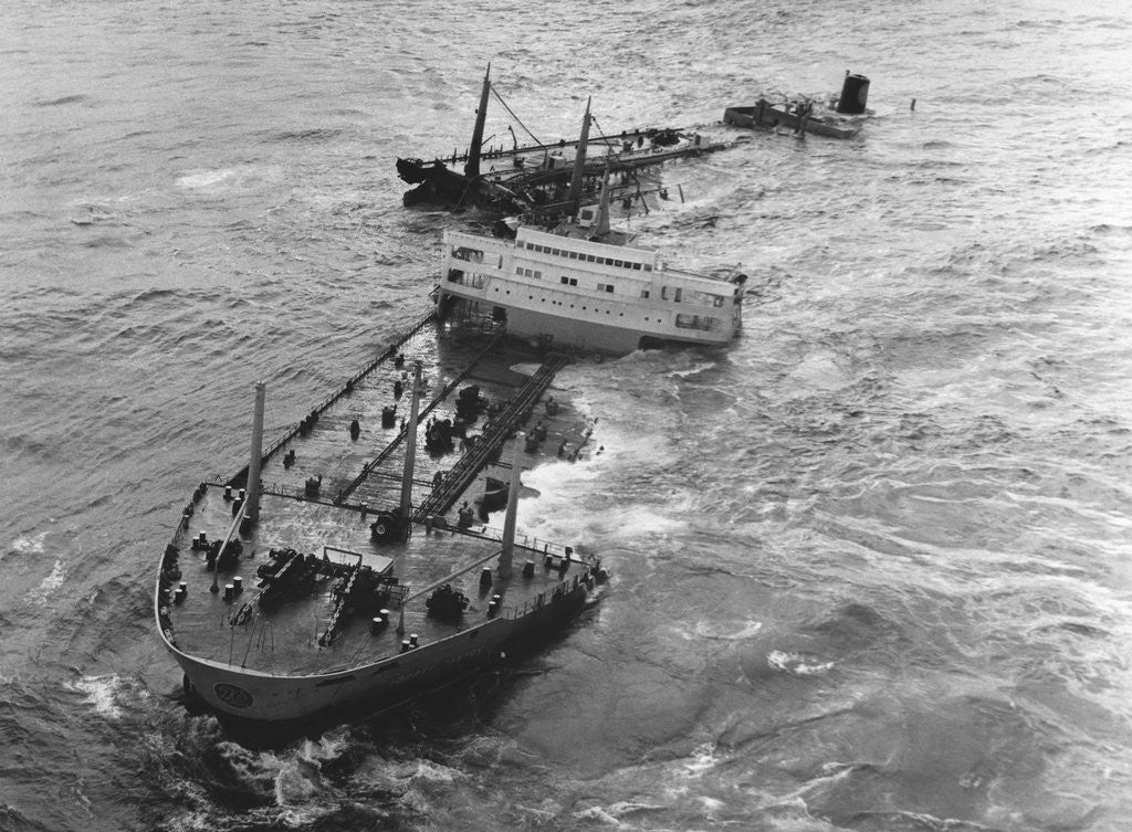 Detail of Tanker Torrey Canyon Breaking UP by Anonymous
