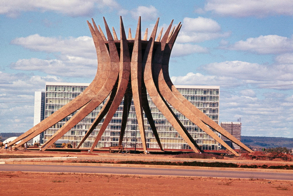 Detail of View of Brasilia Cathedral Under Construction by Anonymous