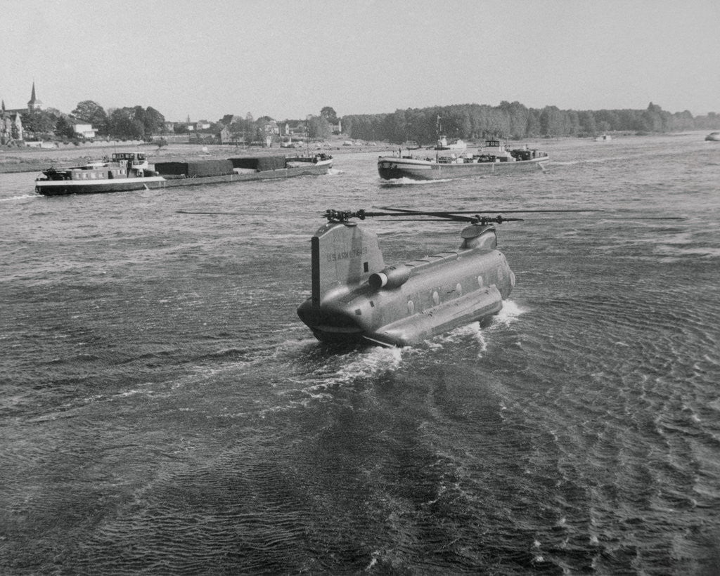 Detail of Helicopter Traveling on Water by Corbis