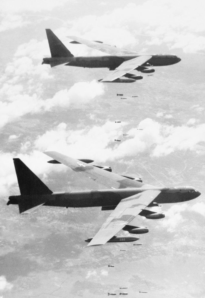 Detail of Bomber Planes Releasing Bombs by Anonymous
