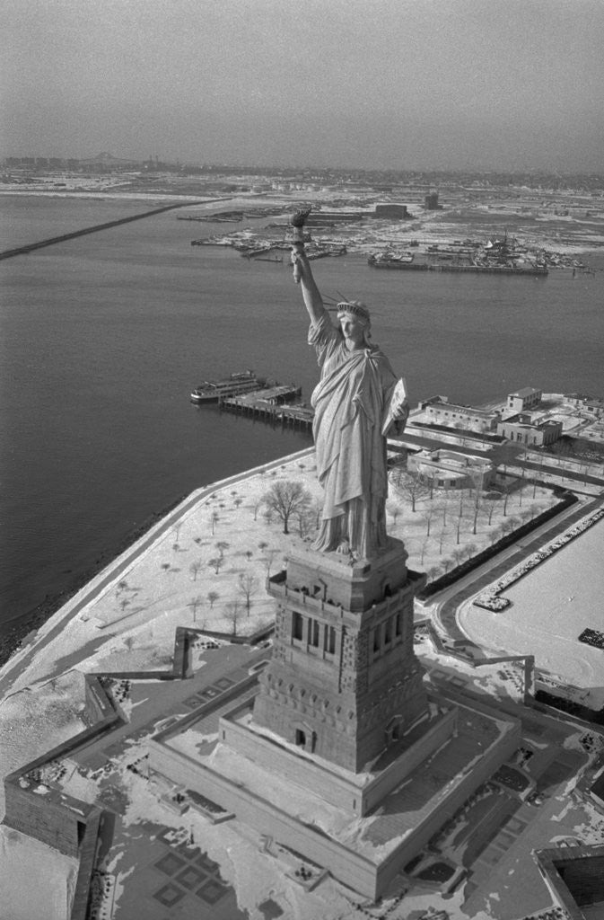 Detail of Aerial View of Statue of Liberty by Anonymous