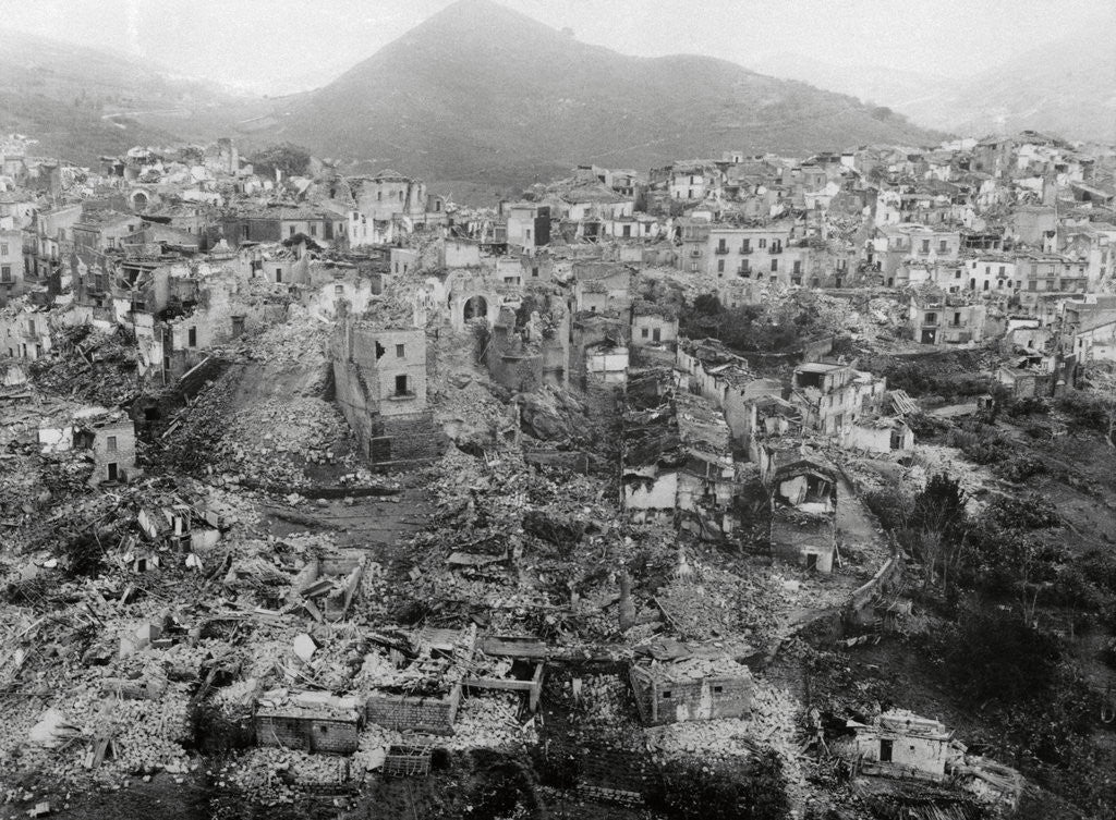 Detail of Ruins of Gibellina at Mountainside by Anonymous