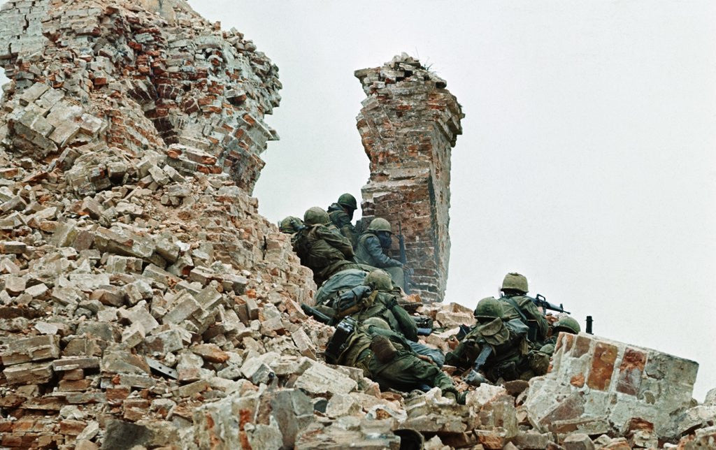 Detail of Marines Climbing Ruins by Anonymous