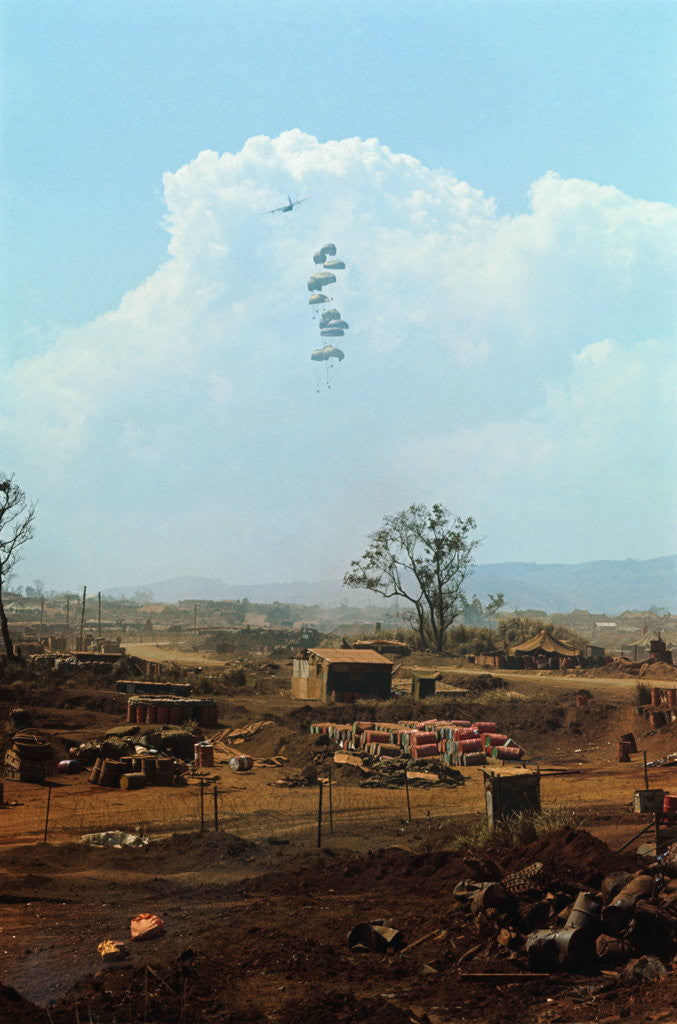 Detail of Supplies for U.S. Marine Forces Being Air-Dropped. by Anonymous