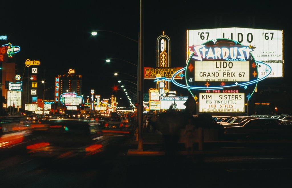 Detail of Night Views of Las Vegas Strip by Anonymous