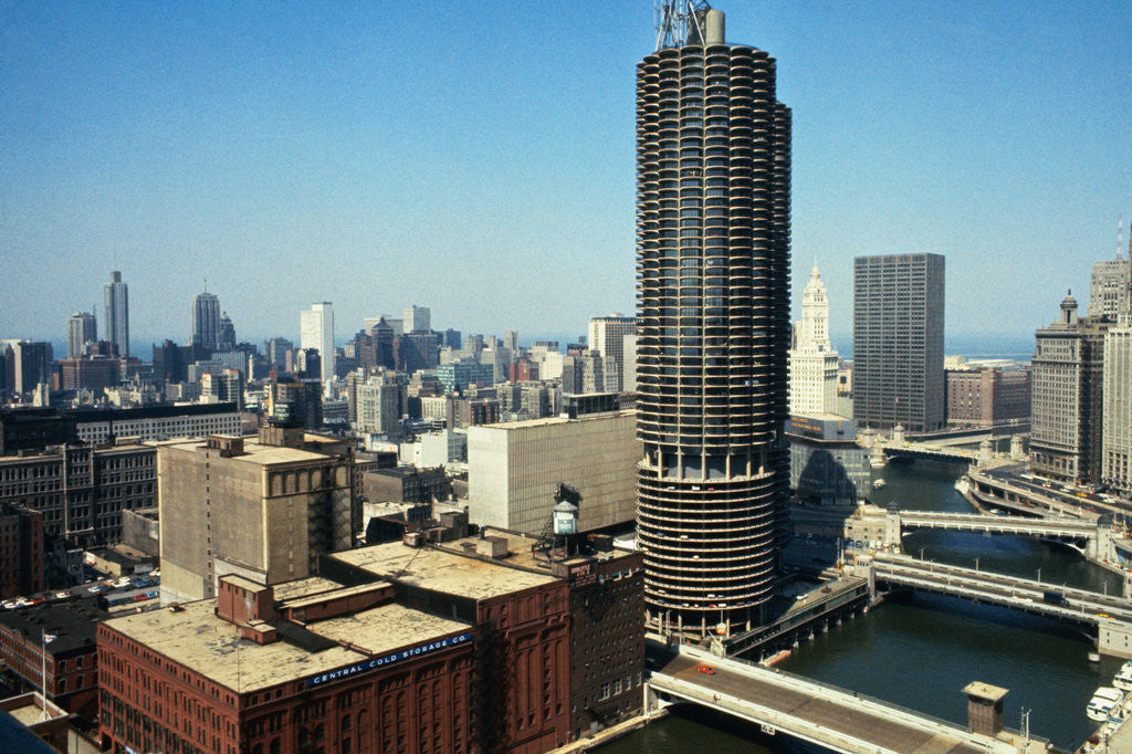 Detail of View of the Twin Towers in Chicago by Anonymous