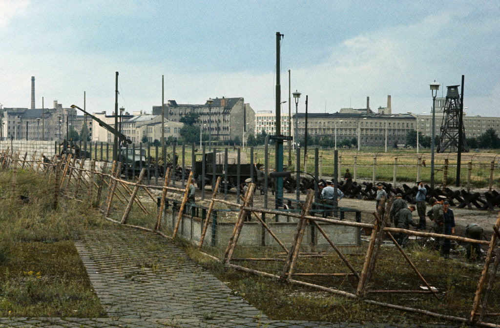 Detail of Soldiers Building Berlin Wall by Anonymous