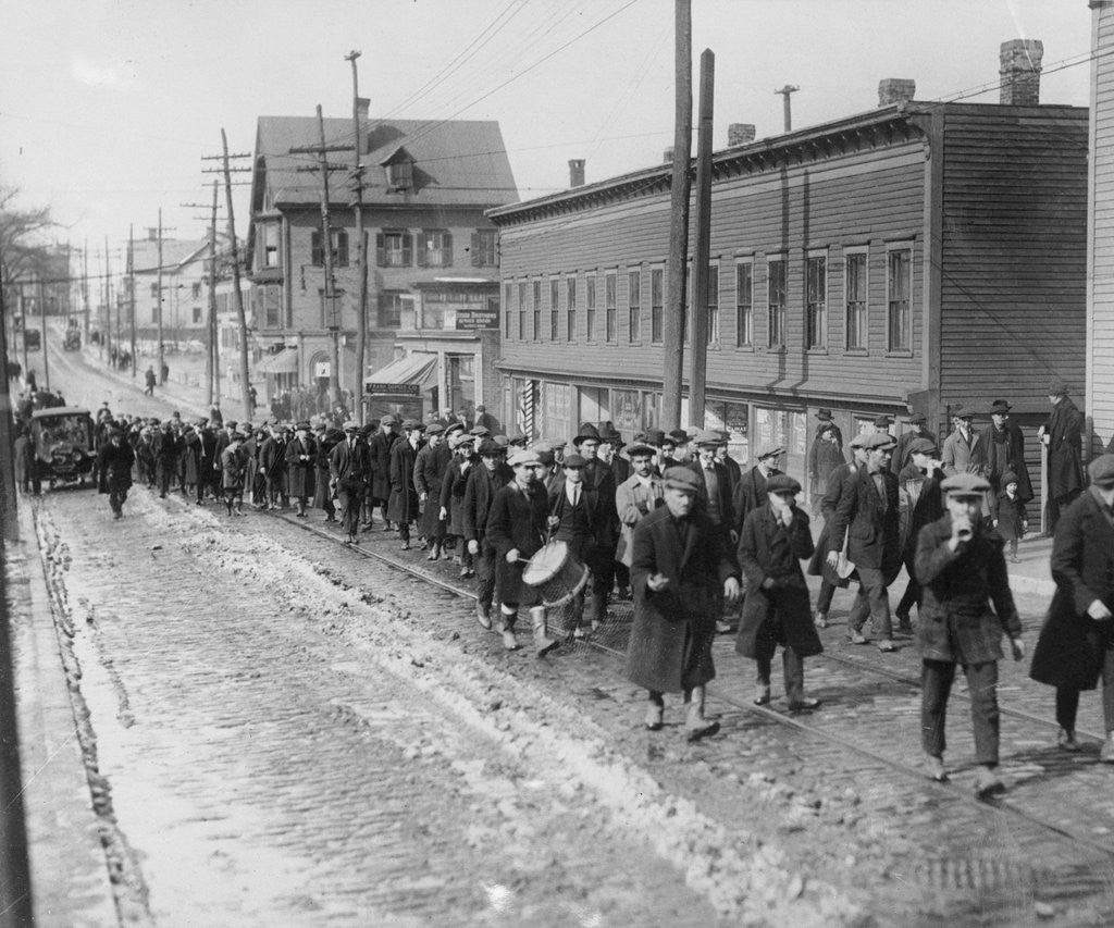 Detail of View of Mill Strikers During Protest by Anonymous
