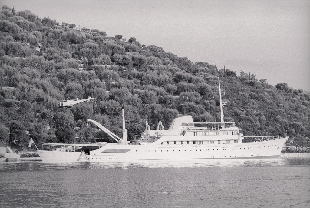 Detail of View of Large Yacht Near Shore by Anonymous