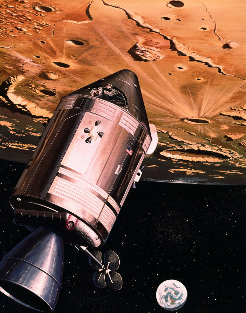 Detail of Illustration Showing Apollo 8 in Orbit by Anonymous