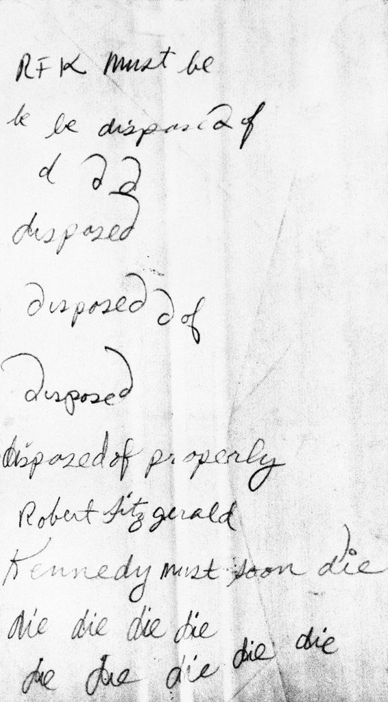 Detail of Document from Sirhan Sirhan Trial by Anonymous