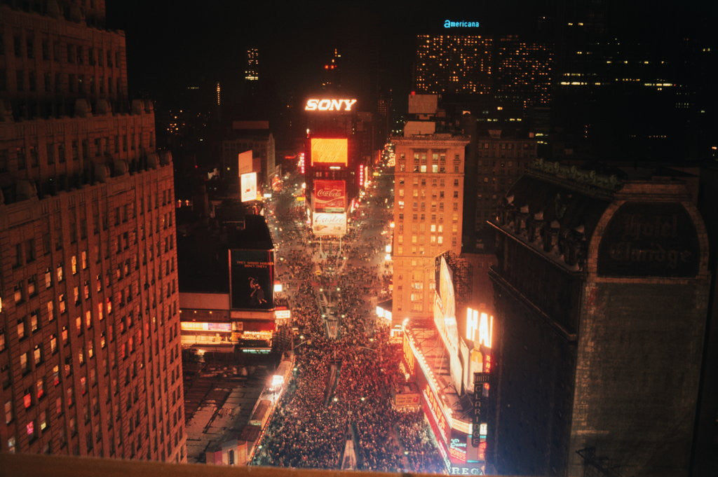 Detail of New Years Eve Crowd in Times Square by Anonymous