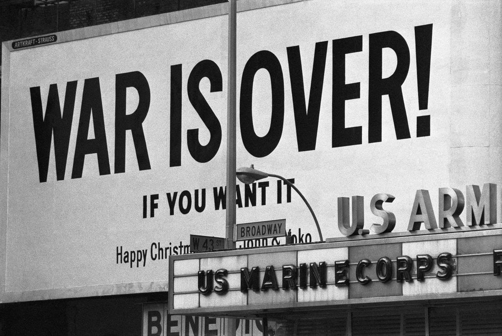 Detail of Billboard in Times Square, War is Over! by Anonymous