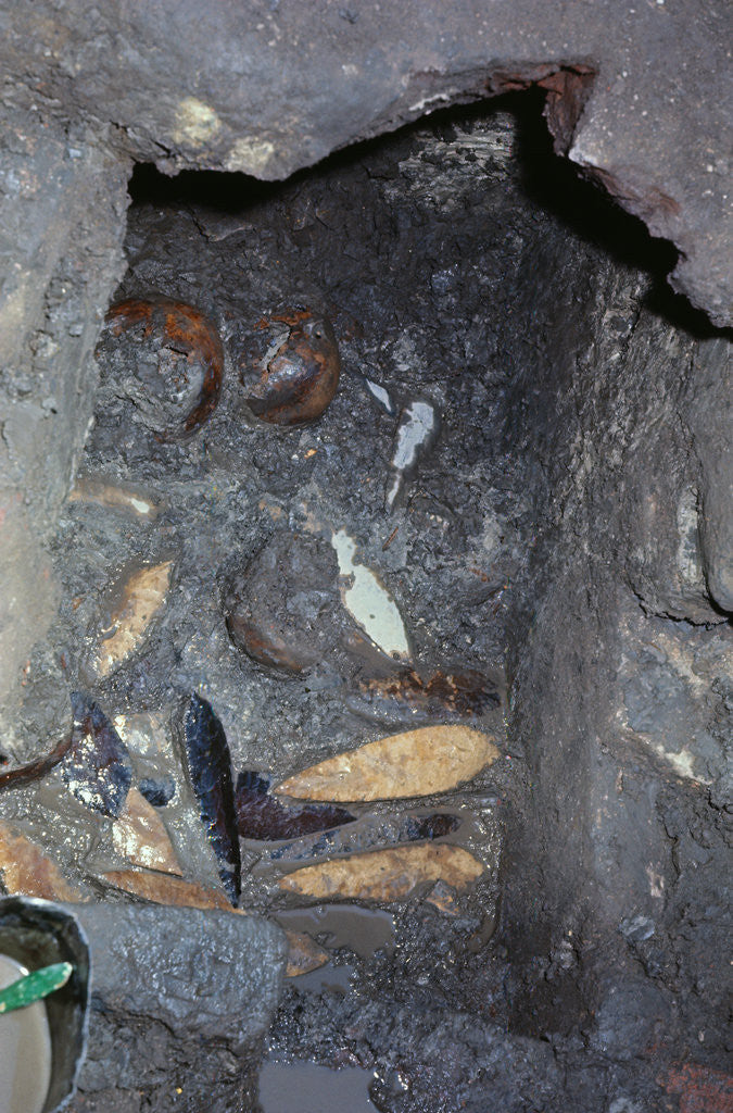 Detail of Aztec Artifact Found During Excavation by Anonymous