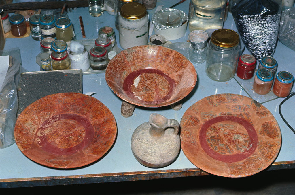 Detail of Aztec Artifacts Found During Excavation by Anonymous