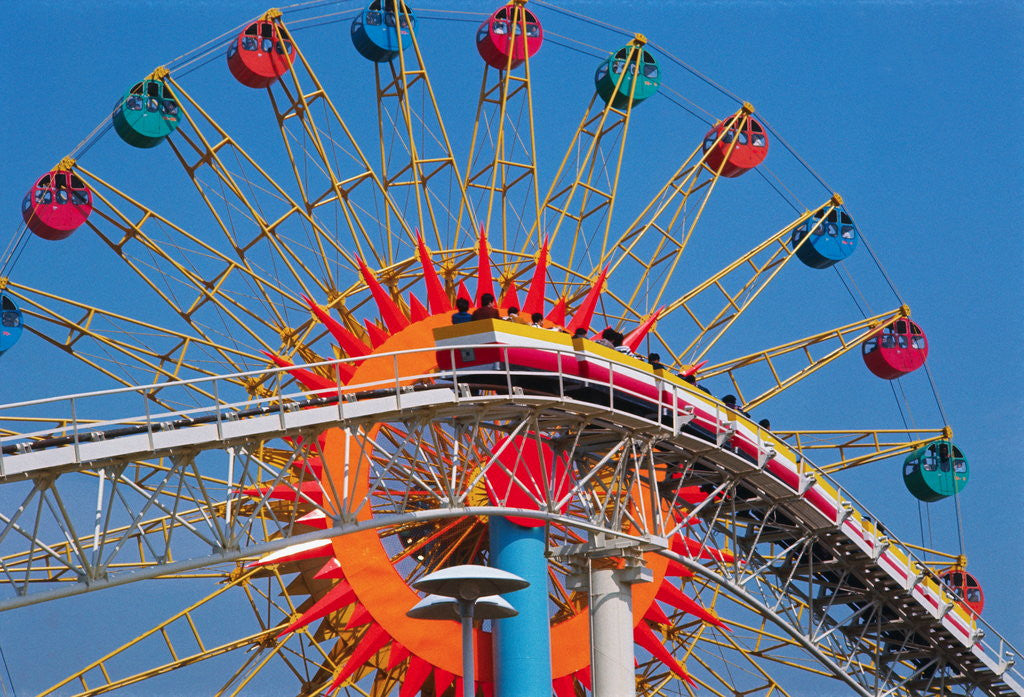 Detail of Ferris Wheel and Roller Coaster at Expo 1970 by Anonymous
