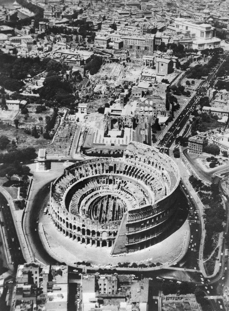 Detail of The Colosseum in Rome by Corbis