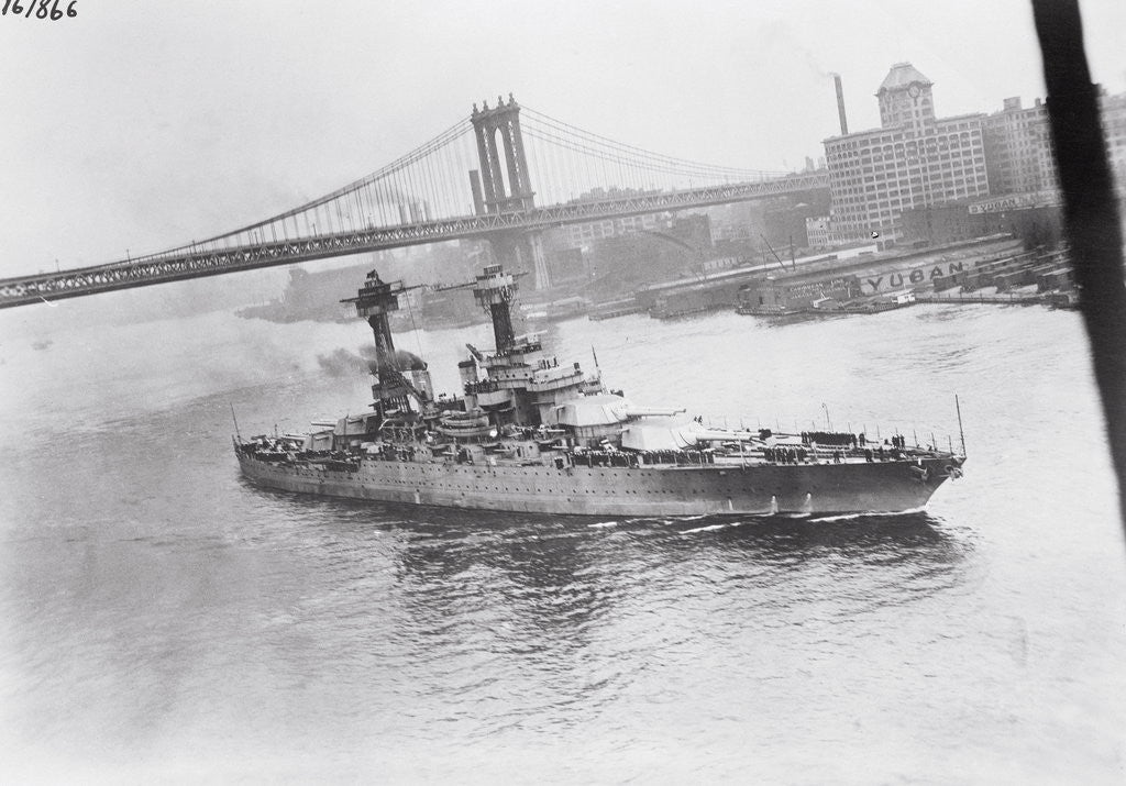 Detail of Navy Ship Leaving Navy Yard by Anonymous