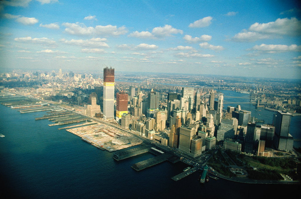 Detail of Aerial View of World Trade Center Construction by Anonymous