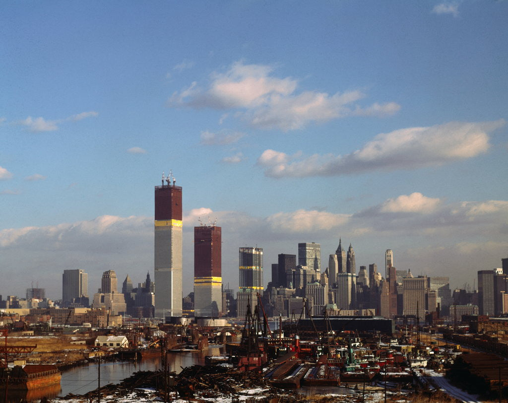Detail of Manhattan Skyline Including Twin Towers by Corbis