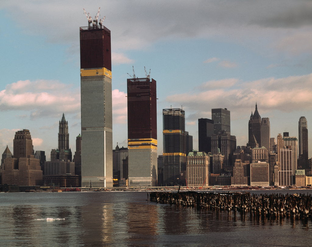 Detail of Manhattan Skyline Including Twin Towers by Corbis