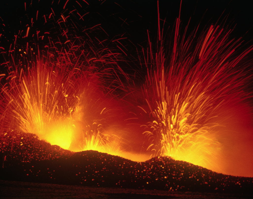 Detail of Mount Etna Erupting at Night by Anonymous