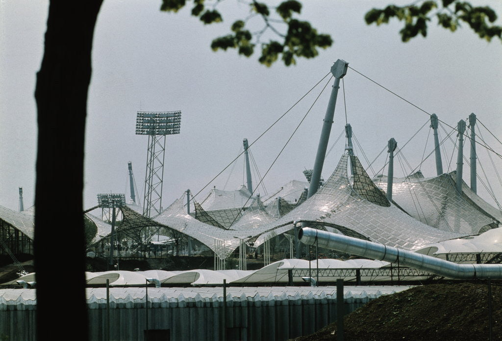 Detail of View of 1972 Olympic Stadia with Plastic Roof by Anonymous