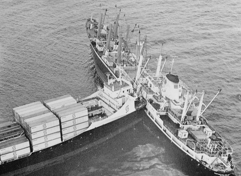 Detail of The Ship Trans Hawaii Ramming Into a Freighter by Anonymous