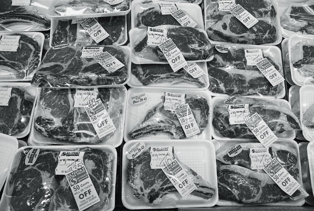 Detail of Packaged Discounted Meat by Anonymous