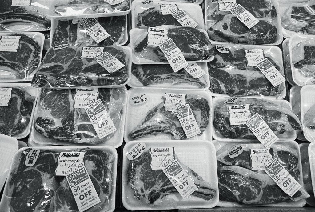 Detail of Packaged Discounted Meat by Corbis