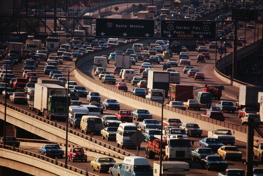 Detail of Rush Hour Traffic in Los Angeles by Anonymous