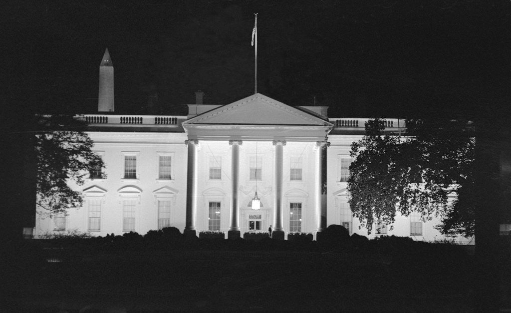 Detail of View of a Dimmed White House Building by Anonymous