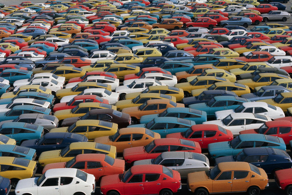Detail of Rows of Japanese Cars Waiting to Be Exported by Corbis